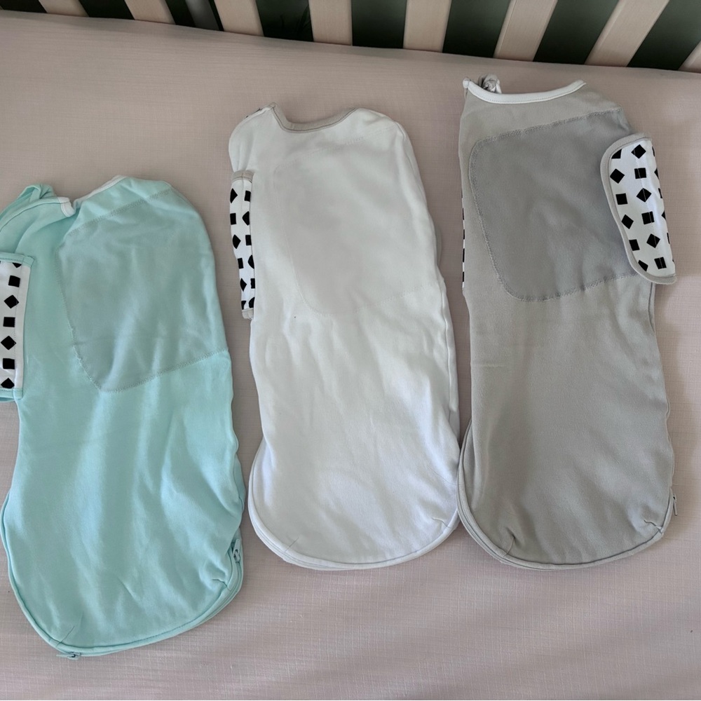 Kids Nanit Swaddle Sleep Sack Set in Mint, White & Gray - Picture 3 of 7